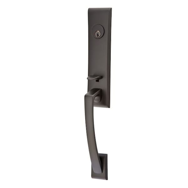 Emtek Flat Black Handleset 4825SIOUS19LH 4825SIOUS19LH - main